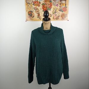 Dark Green Chunky Knit Sweater!